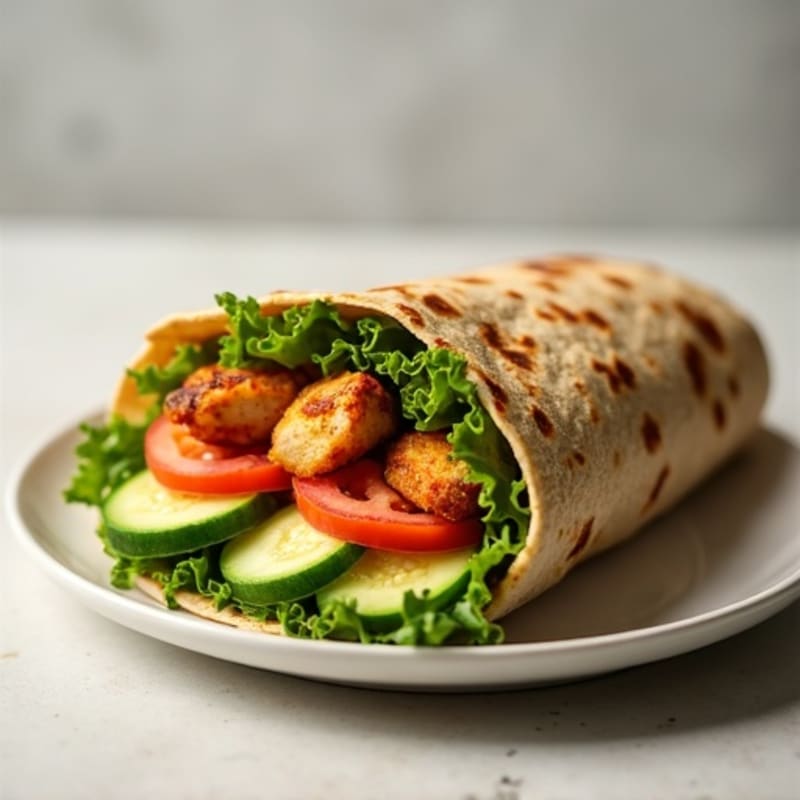Crispy Grilled Chicken and Fresh Veggie Wrap