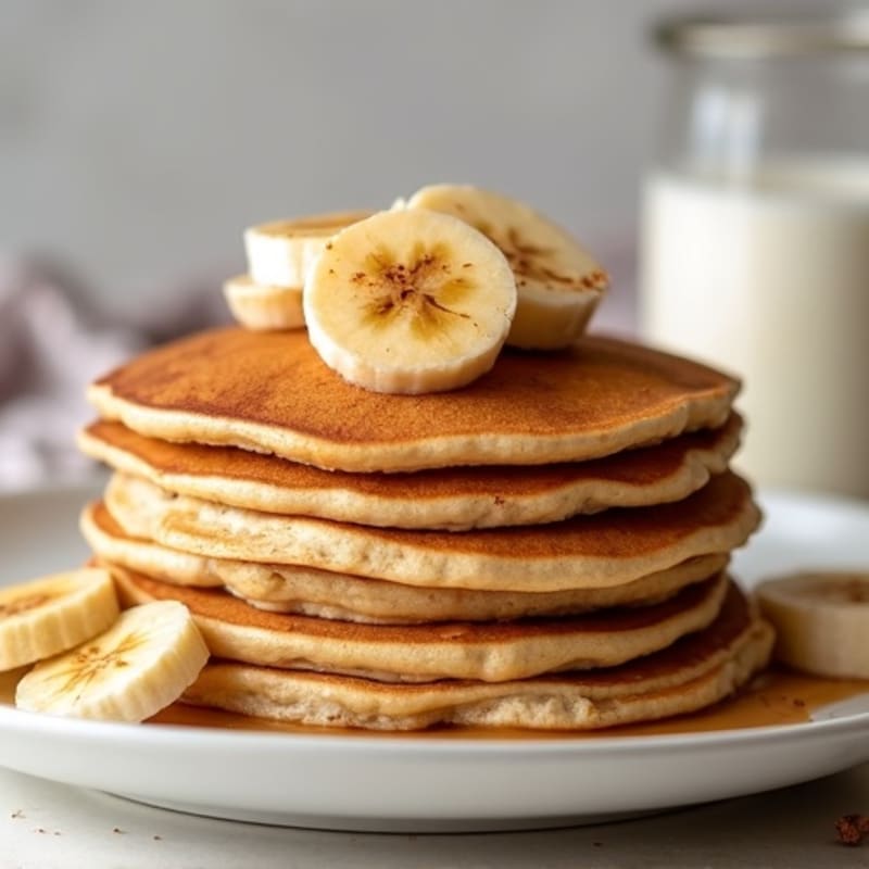Protein-Packed Fluffy Pancakes with Warm Cinnamon Bananas