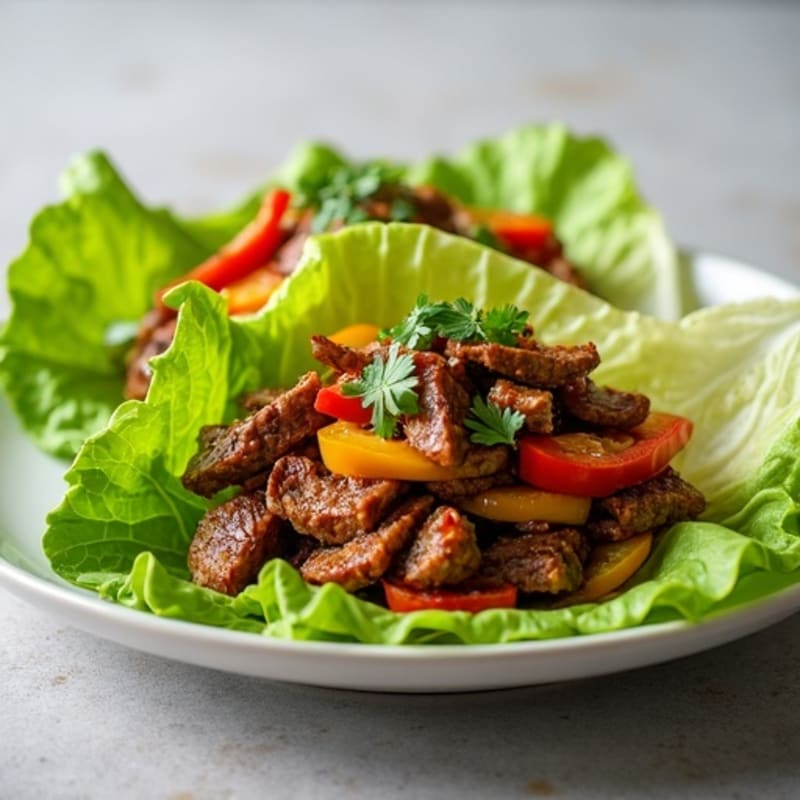 Pan-Seared Sweet and Savory Beef with Crisp Lettuce Wraps