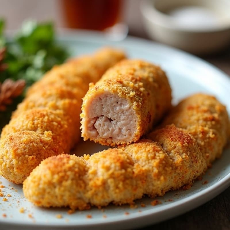 Crispy Baked Cornmeal-Crusted Chicken Sausage