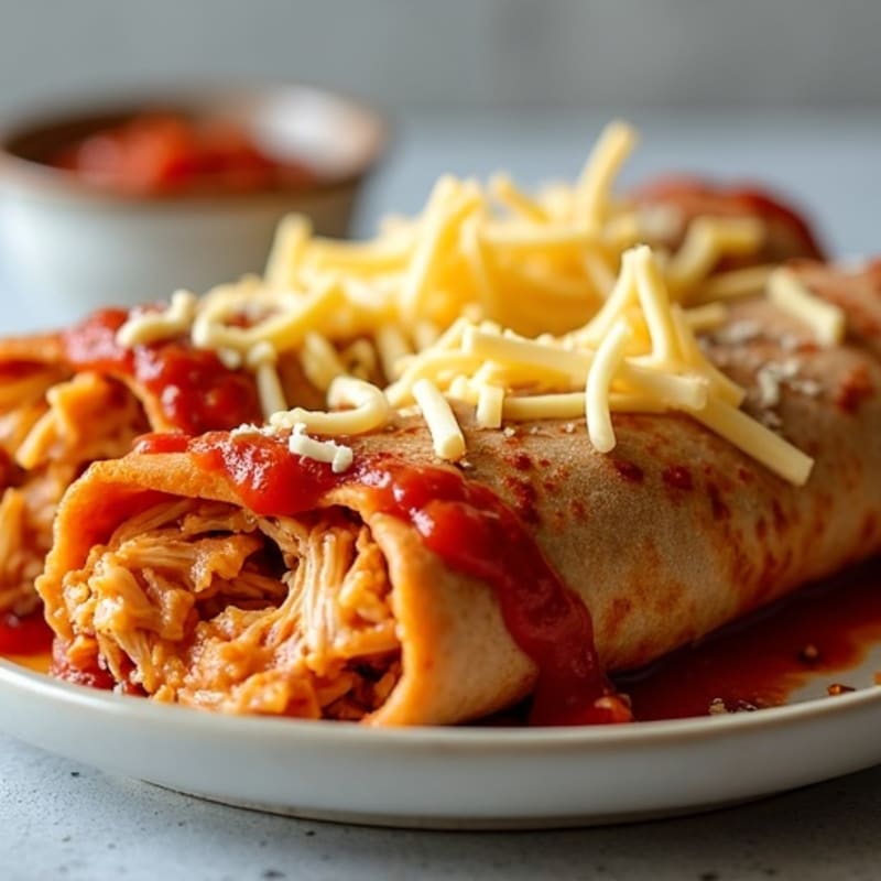 Baked Shredded Chicken Enchiladas with Smoky Chili Sauce
