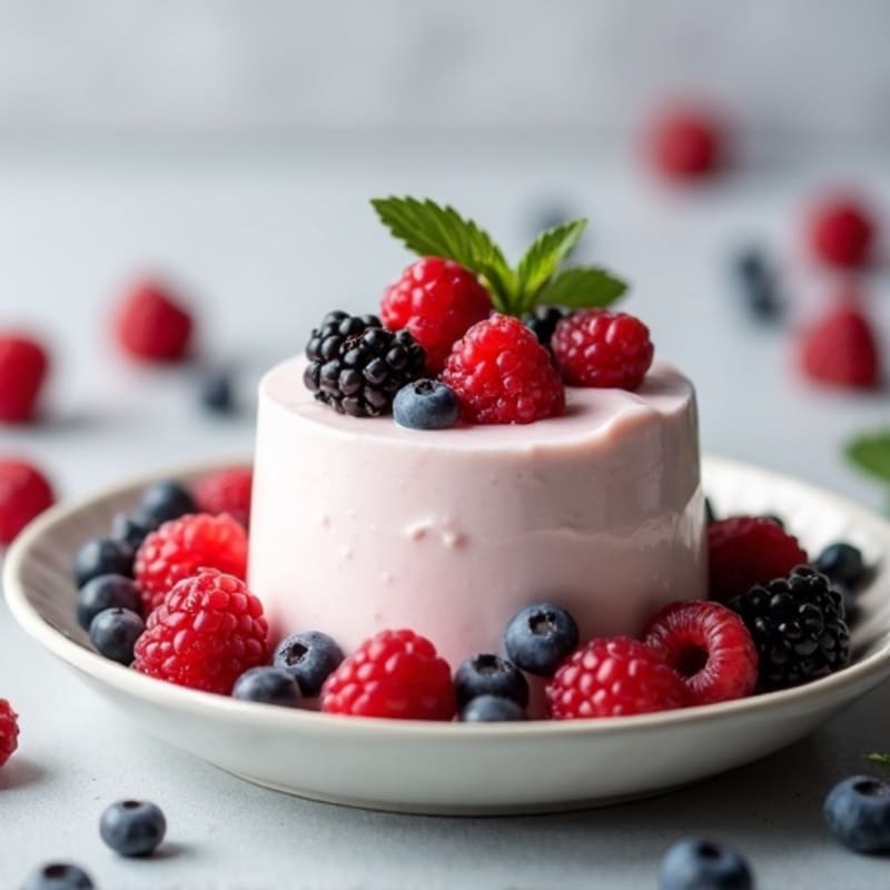 Silky Greek Yogurt Protein Mousse with Mixed Berries