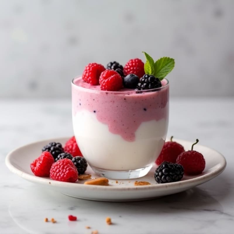 Silky Greek Yogurt Protein Pudding with Berries