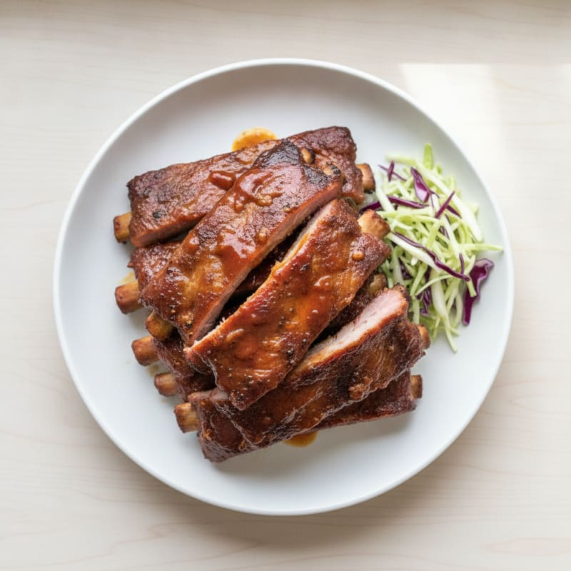 Smoked BBQ Pork Ribs with Tangy Glaze