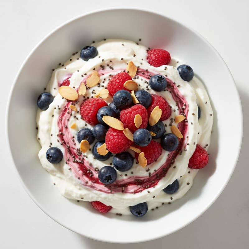 Greek Yogurt Protein Pudding with Berries