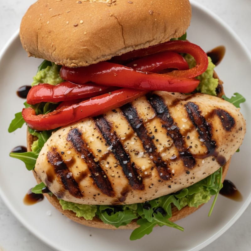 Grilled Chicken Sandwich with Roasted Peppers