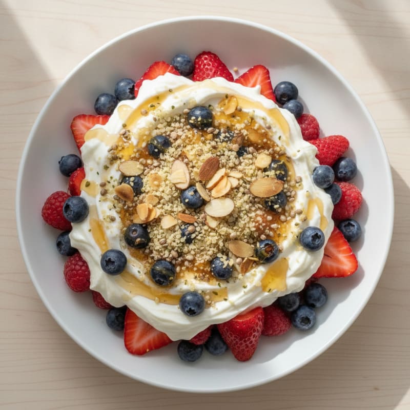 Creamy Greek Yogurt Parfait with Mixed Berries and Protein Crunch