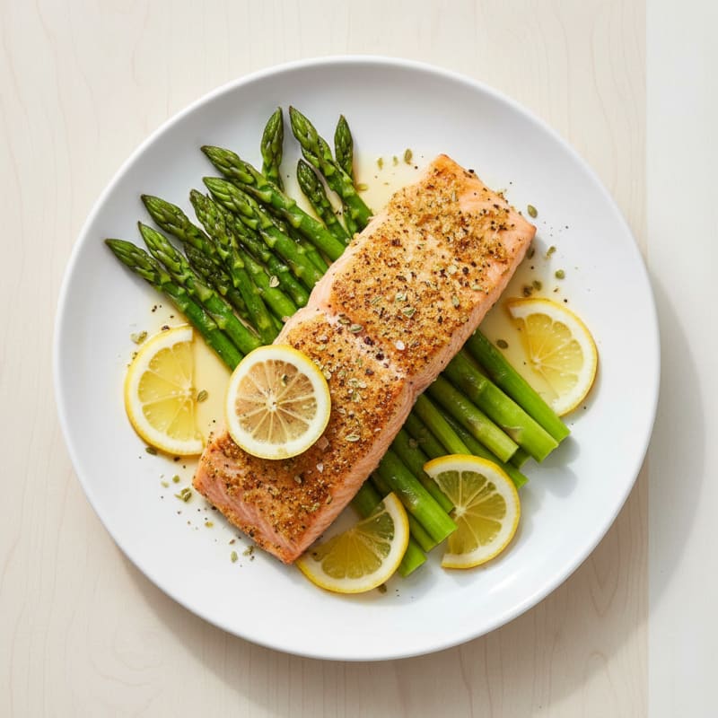 Lemon-Herb Roasted Salmon with Asparagus