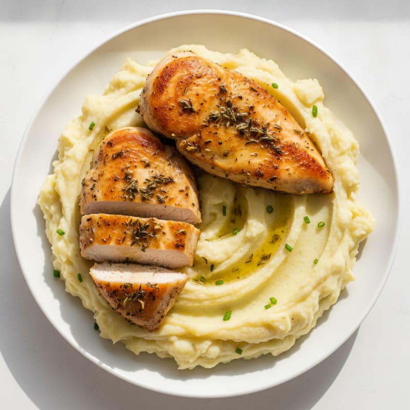 Garlic Herb Chicken with Creamy Mashed Potatoes