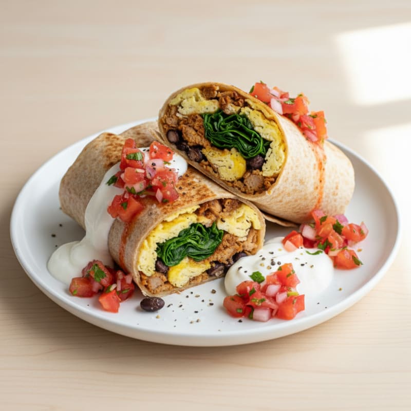 Loaded Breakfast Burrito with Salsa