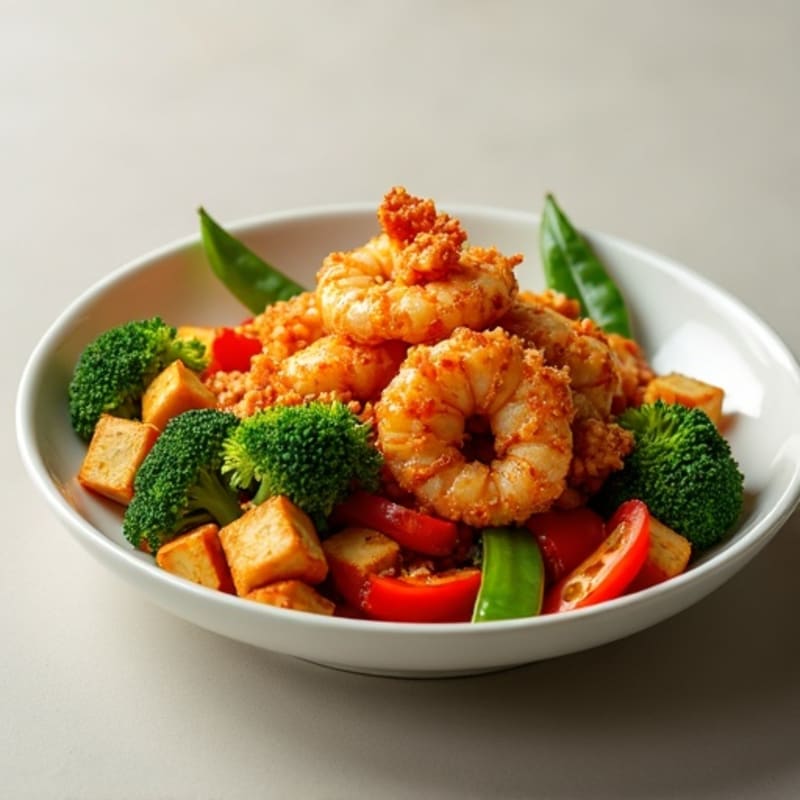Crispy Vegan Shrimp Stir-Fry with Fresh Vegetables