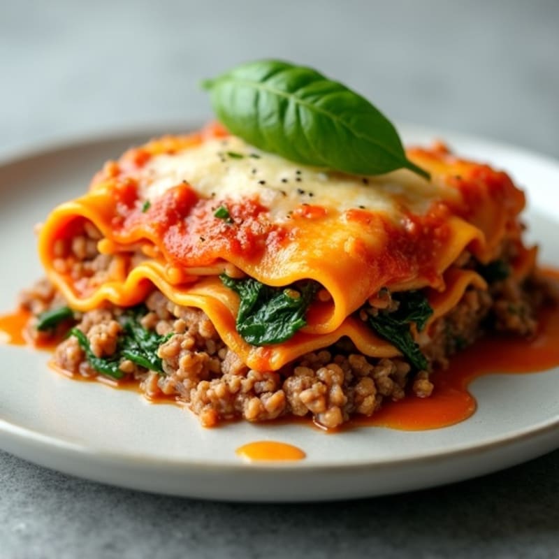 Lightened Lean Beef and Spinach Lasagne
