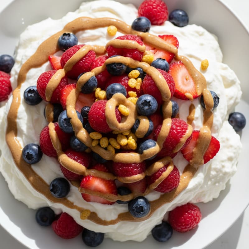 Greek Yogurt Protein Mousse with Mixed Berries
