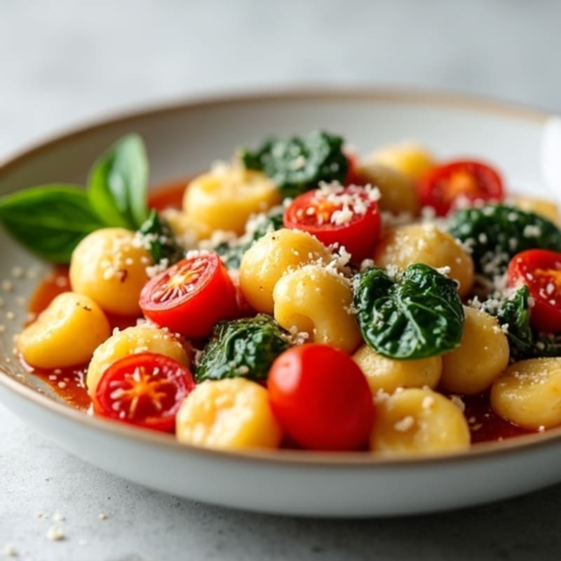 Baked Ricotta Gnocchi with Roasted Cherry Tomatoes and Spinach