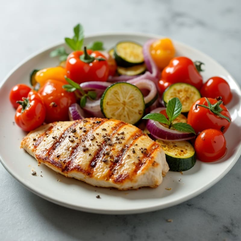 Grilled Chicken Breast with Roasted Vegetables
