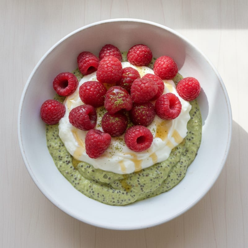 Matcha Berry Chia Seed Pudding
