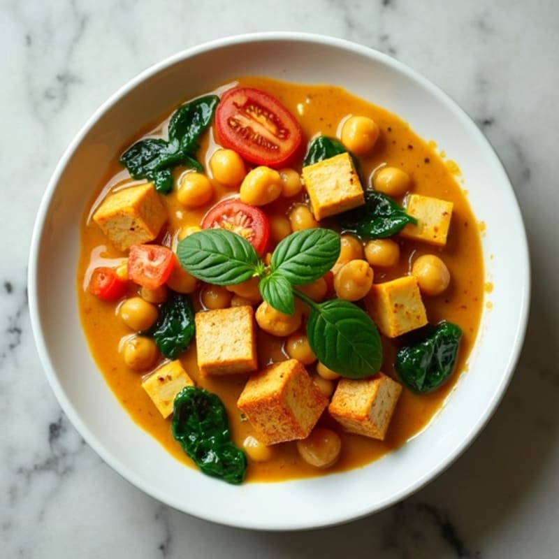 Creamy Chickpea Curry with Fresh Spinach