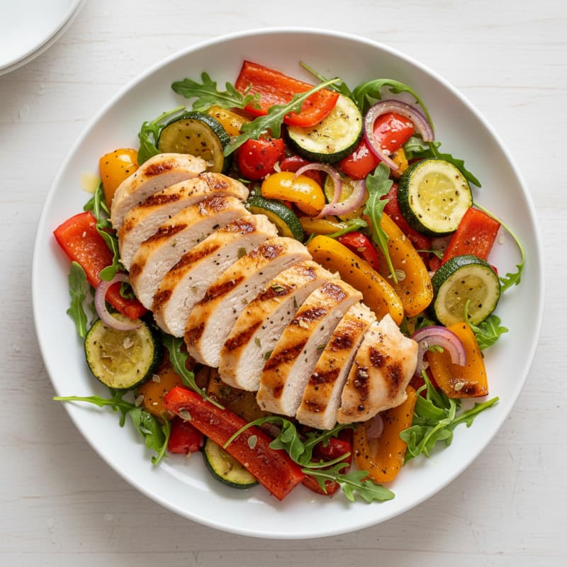 Zesty Grilled Chicken and Roasted Vegetable Salad