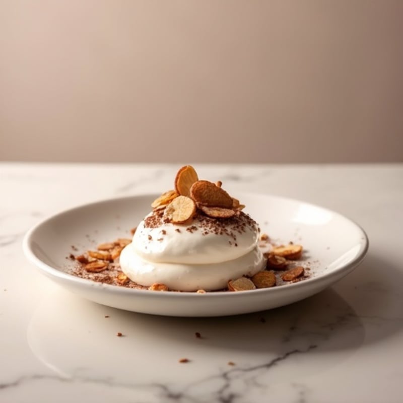 Silky Greek Yogurt with Cocoa and Almond Slivers