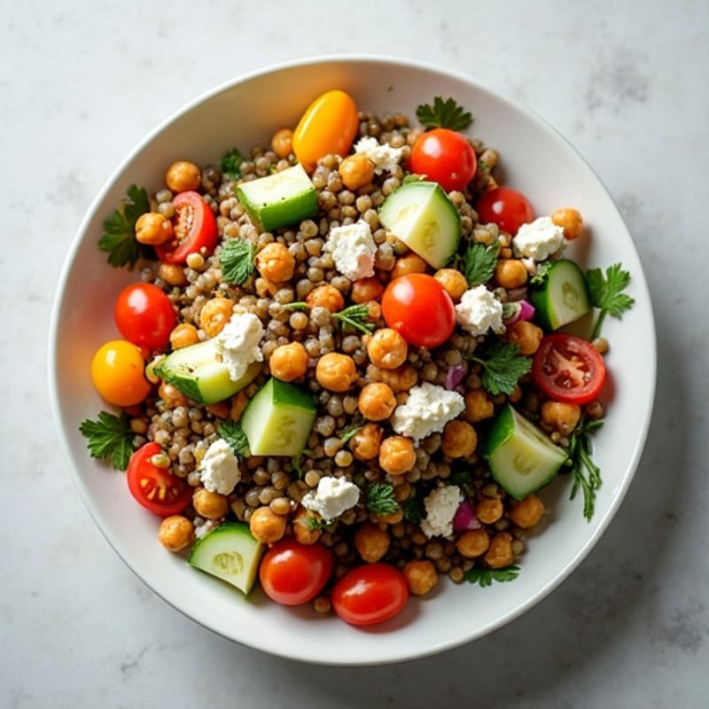 Hearty Lentil and Fresh Vegetable Salad