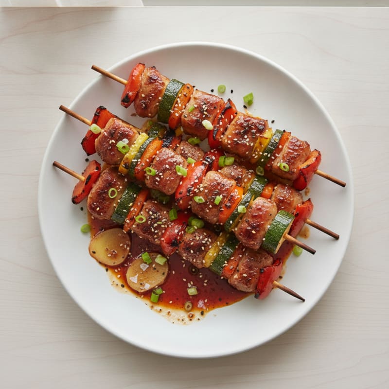Spicy Gochujang Pork Belly Skewers