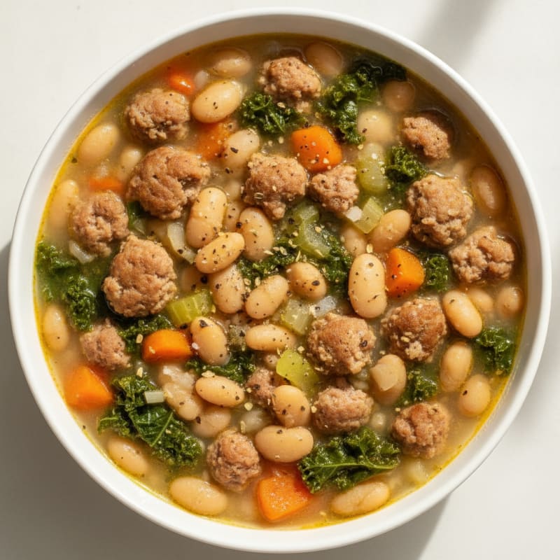 Hearty Tuscan Sausage and White Bean Soup