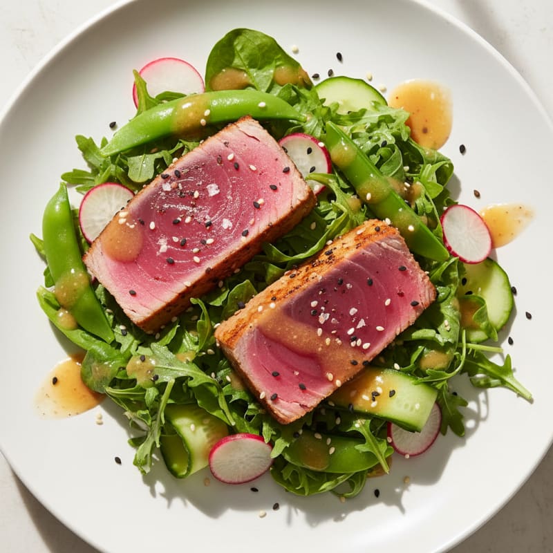 Zesty Seared Tuna with Crunchy Greens