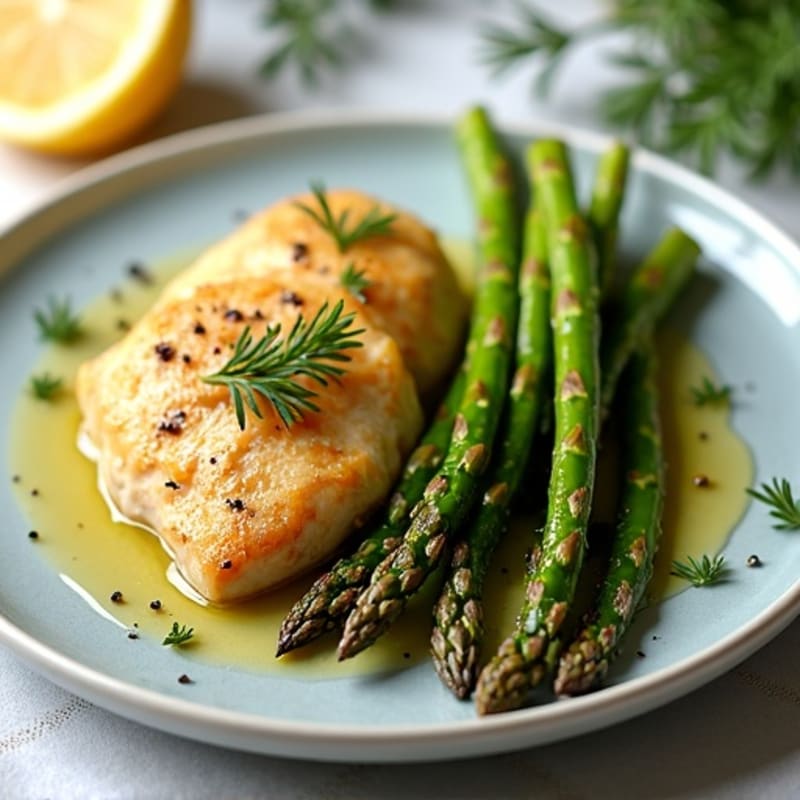 Lemon-Herb Roasted Chicken with Crispy Asparagus