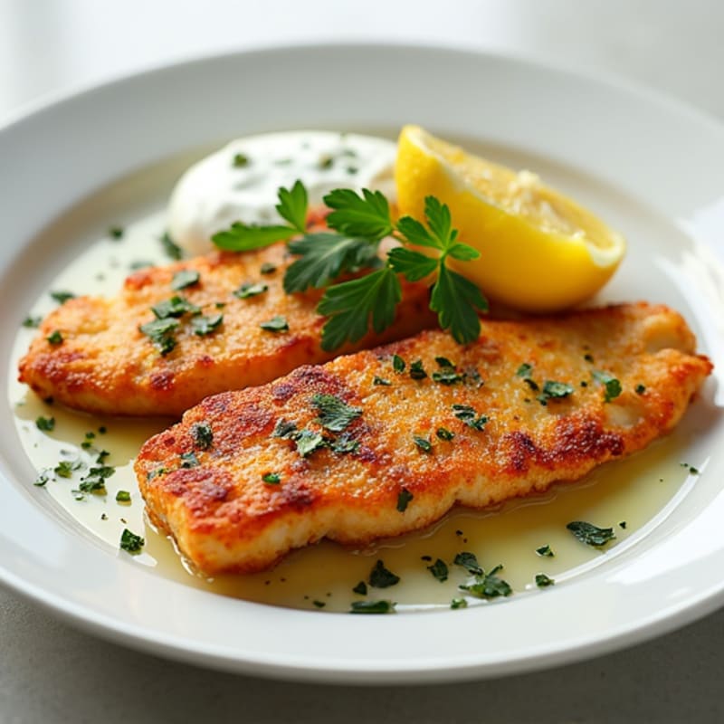 Crispy Blackened Catfish with Lemon-Herb Sauce