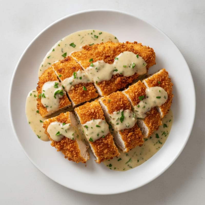 Crispy Buttermilk Fried Chicken with Creamy Gravy