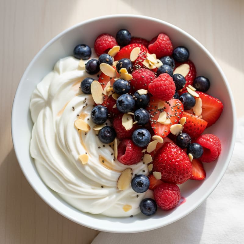 Creamy Greek Yogurt Protein Bowl with Mixed Berries