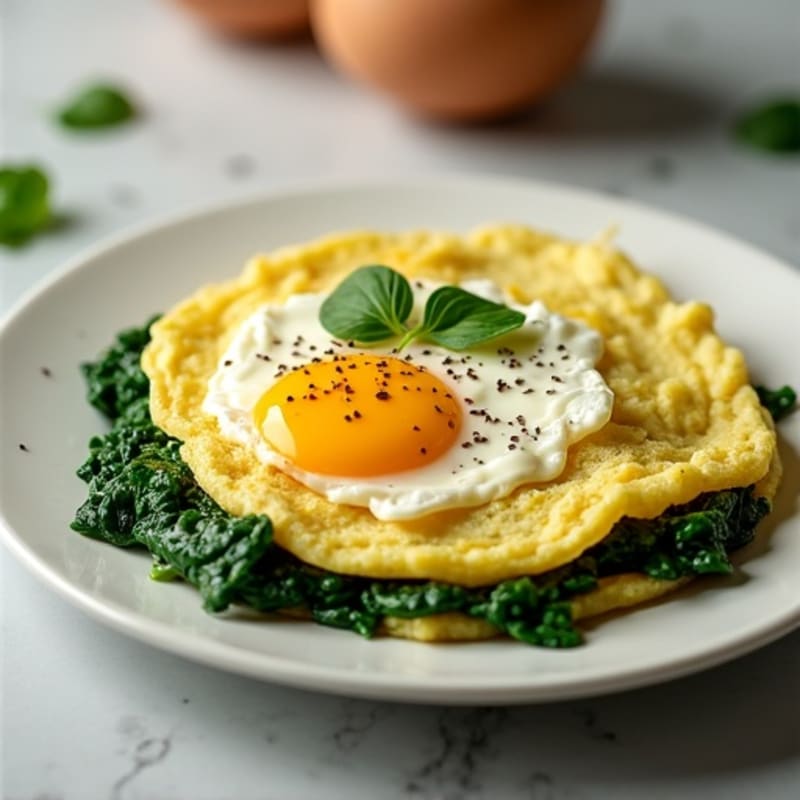 Fluffy Duck Egg Spinach Goat Cheese Omelette