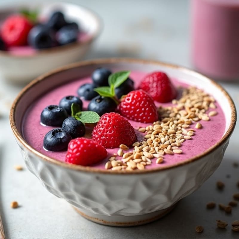 Silky Tofu Protein Smoothie Bowl with Hemp Seeds