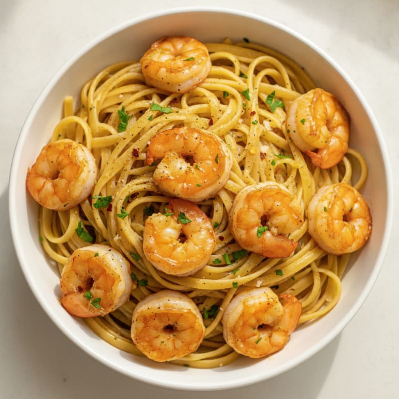 Garlic Butter Shrimp Scampi with Linguine