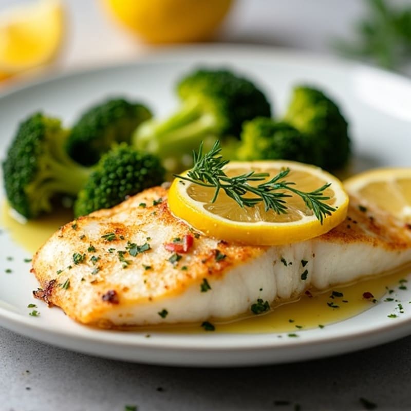 Lemon Herb Baked Tilapia with Crispy Roasted Broccoli