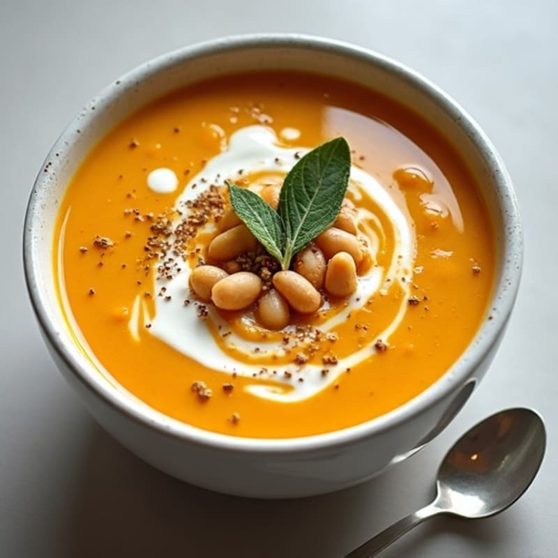 Creamy Roasted Butternut Squash Soup with Sage