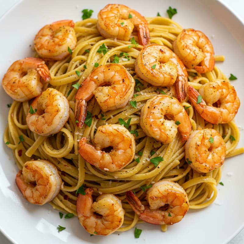 Garlic Butter Shrimp Scampi with Linguine