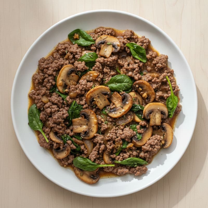 Savory Ground Beef and Mushroom Skillet