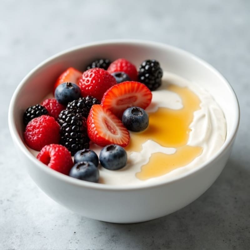 Creamy Greek Yogurt Bowl with Protein Powder and Mixed Berries