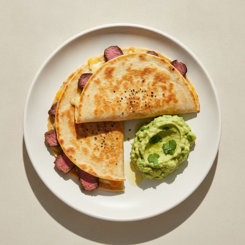 Carne Asada Quesadillas with Guacamole