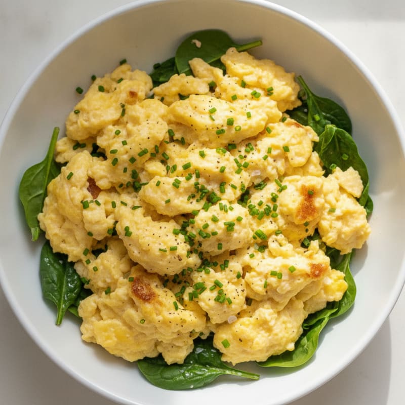 Fluffy Scrambled Eggs with Chives