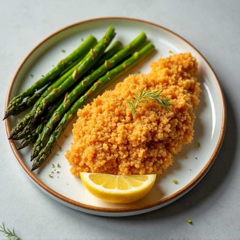Crispy Lemon-Garlic Chicken with Roasted Asparagus