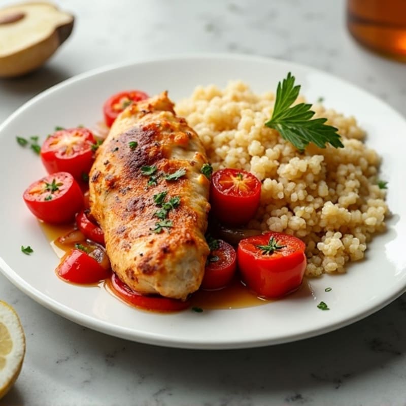 Roasted Bell Pepper and Chicken Skillet