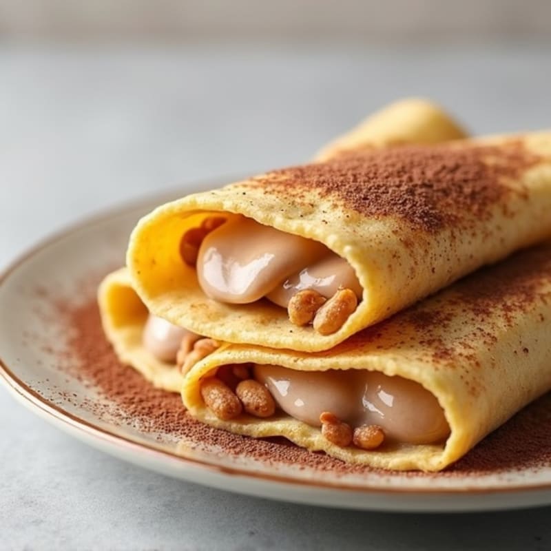 Whole Wheat Crepes with Creamy Banana and Cacao-Hazelnut Filling