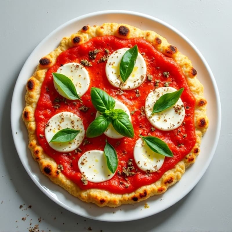Cauliflower Crust Margherita Pizza with Fresh Basil