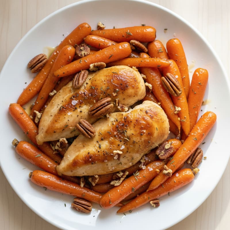 Maple-Glazed Roasted Carrots with Pecans
