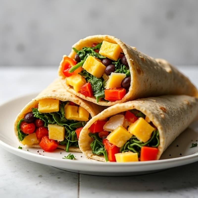 Hearty Scrambled Egg and Veggie Breakfast Burrito