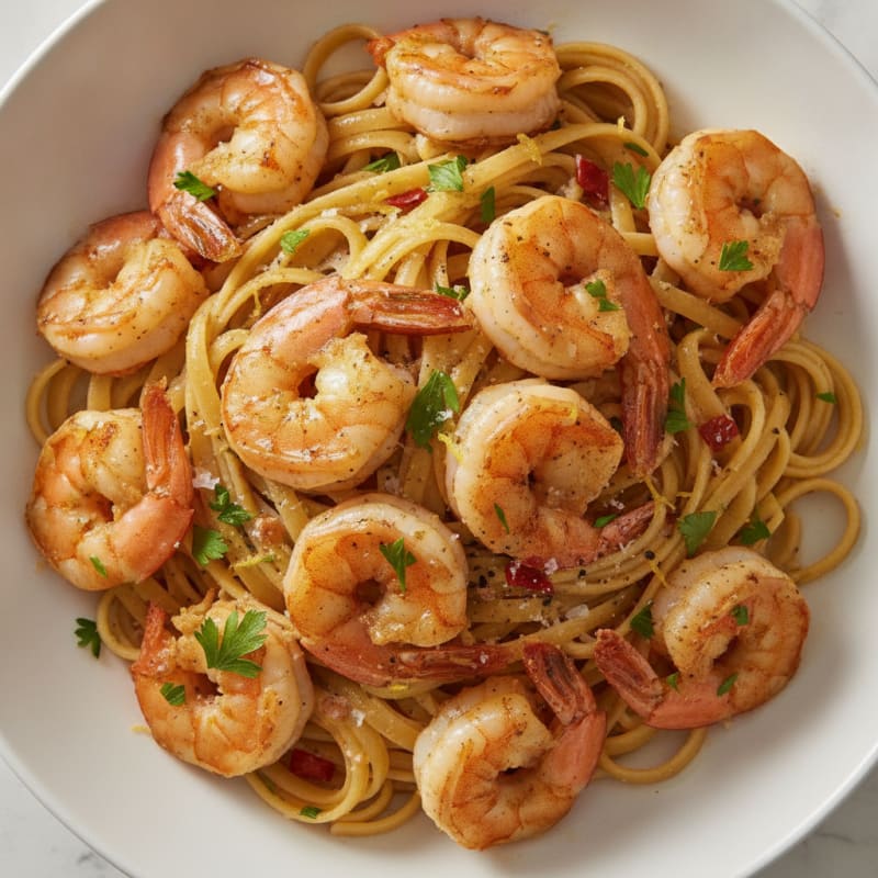 Garlic Butter Shrimp Scampi with Linguine