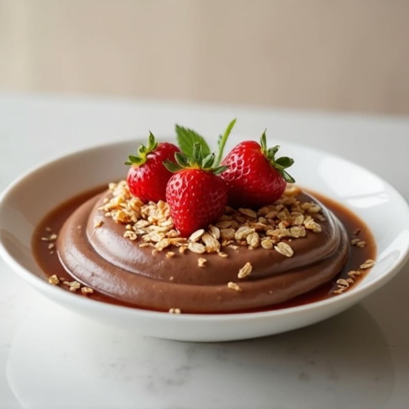 Silky Chocolate Protein Pudding with Toasted Coconut