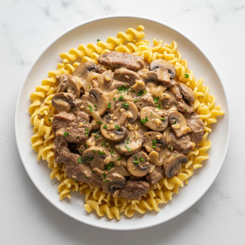 Classic Beef Stroganoff with Egg Noodles